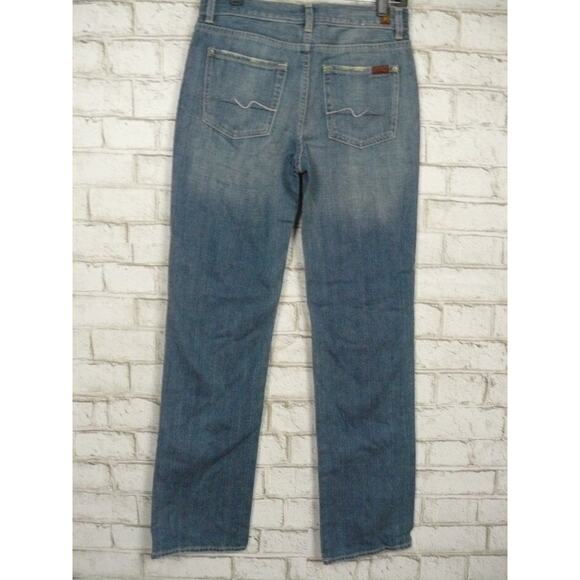$180 7 for All Mankind Standard Straight Leg Jeans in Light Wash 26 NEW - Picture 3 of 6